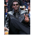 Damson Idris Black Leather Jacket